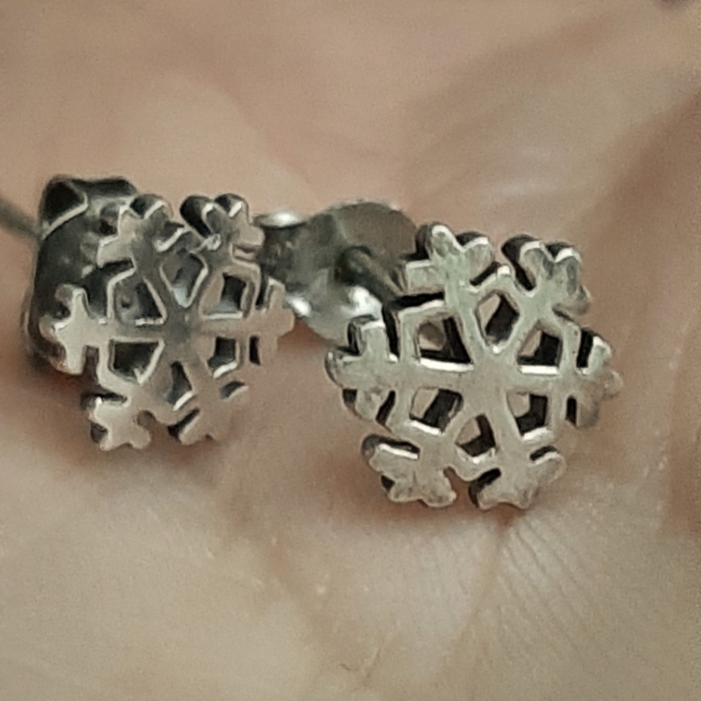 925 Snow Flake Earrings Christmas